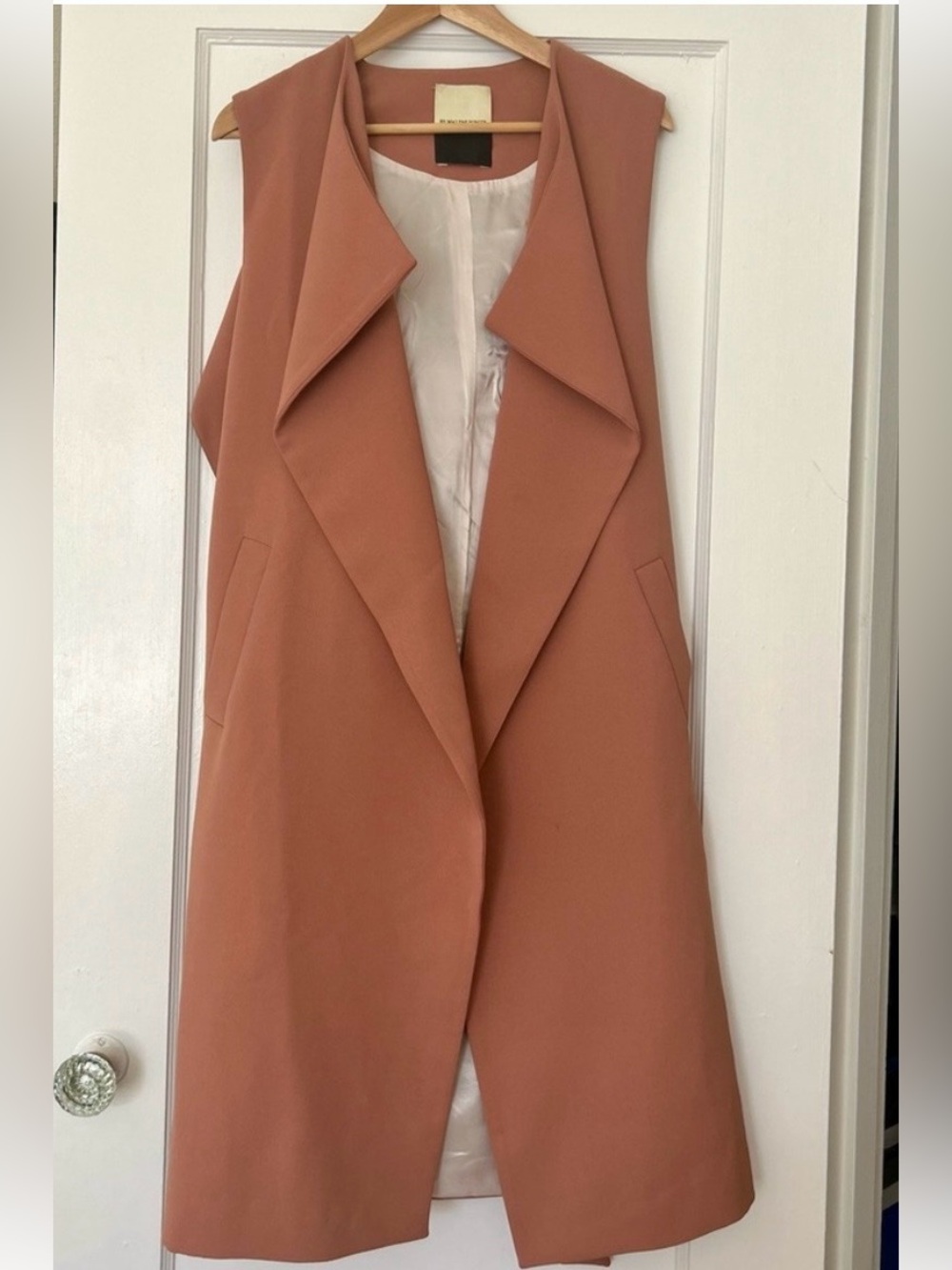 Malene Birger Pasinios Convertible Crepe Trench Vest Soft Tan XS